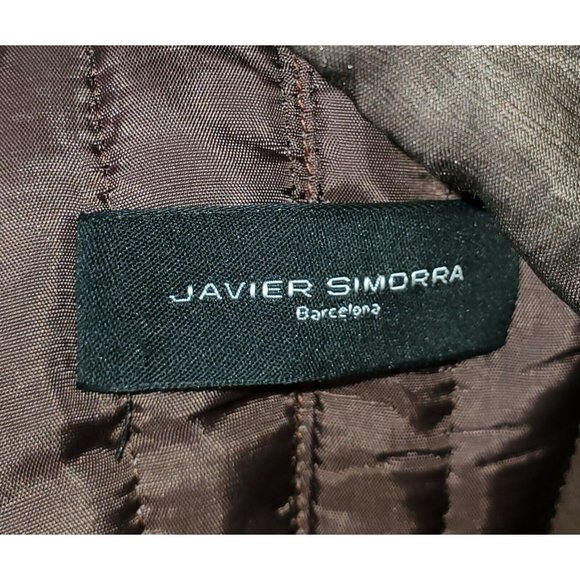 Javier Simorra Women's SZ 10 Long Cinch Trench Coat Brown Jacket Quilted Lining - Picture 7 of 8